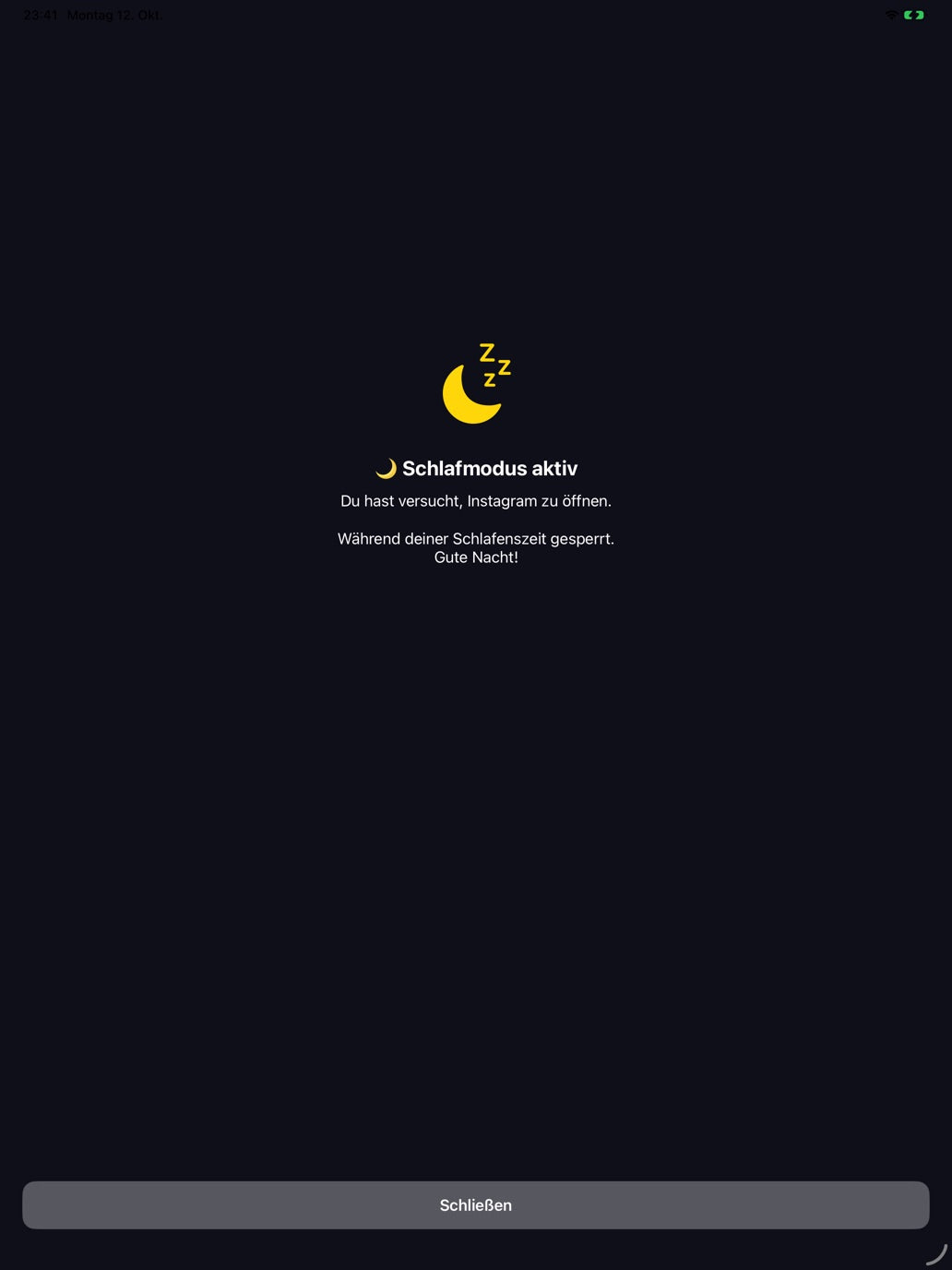 iPad-Sperrbildschirm: Schlafmodus aktiv