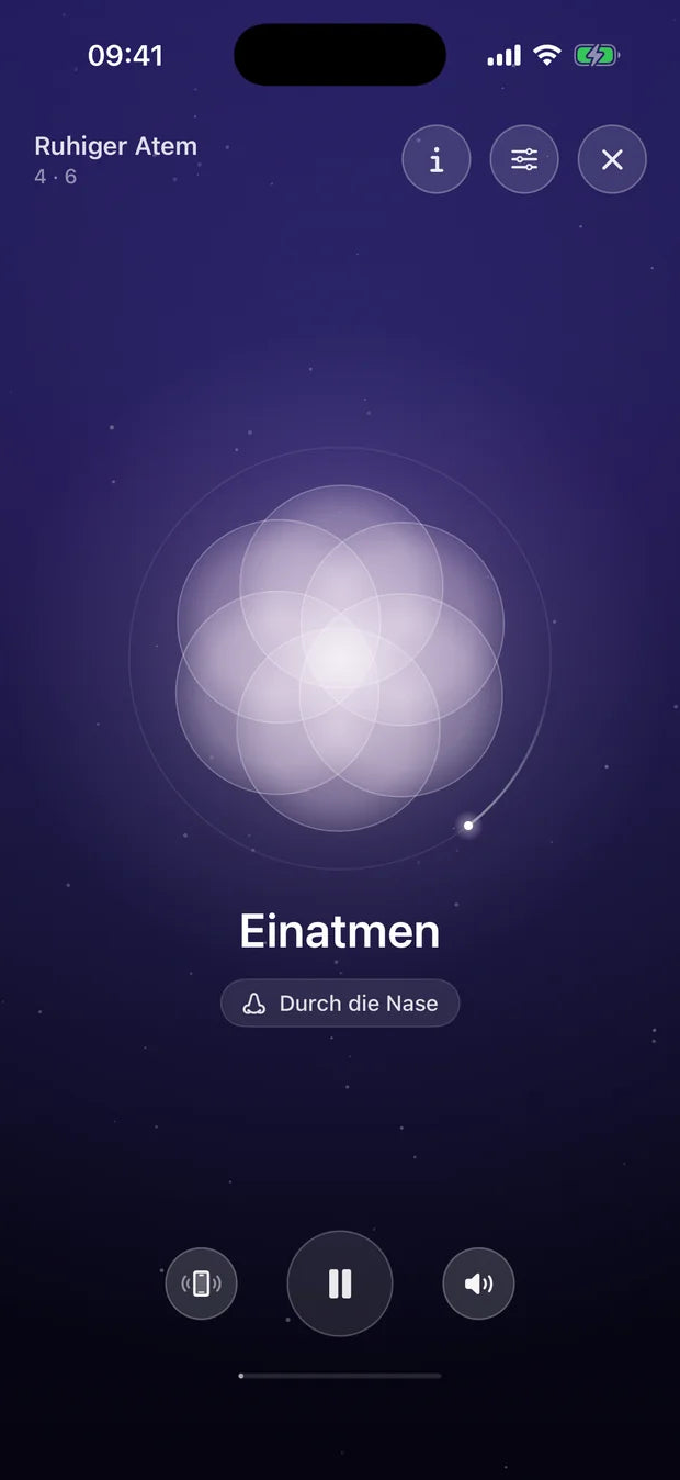Eine Atemübung: Die Blüte wächst beim Einatmen
