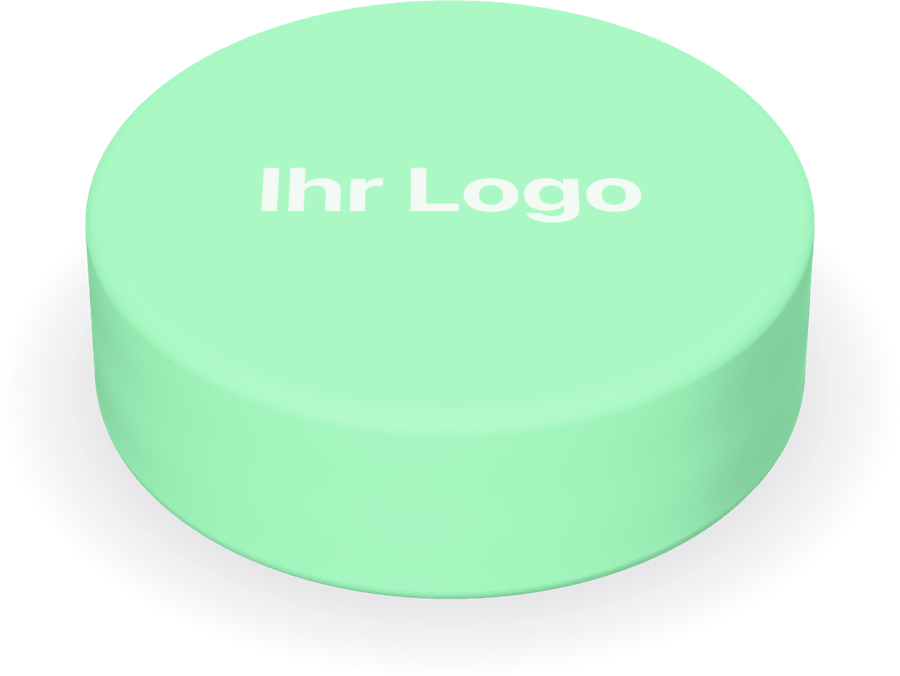 Mintfarbene Zenbox mit weißem Logo-Platzhalter